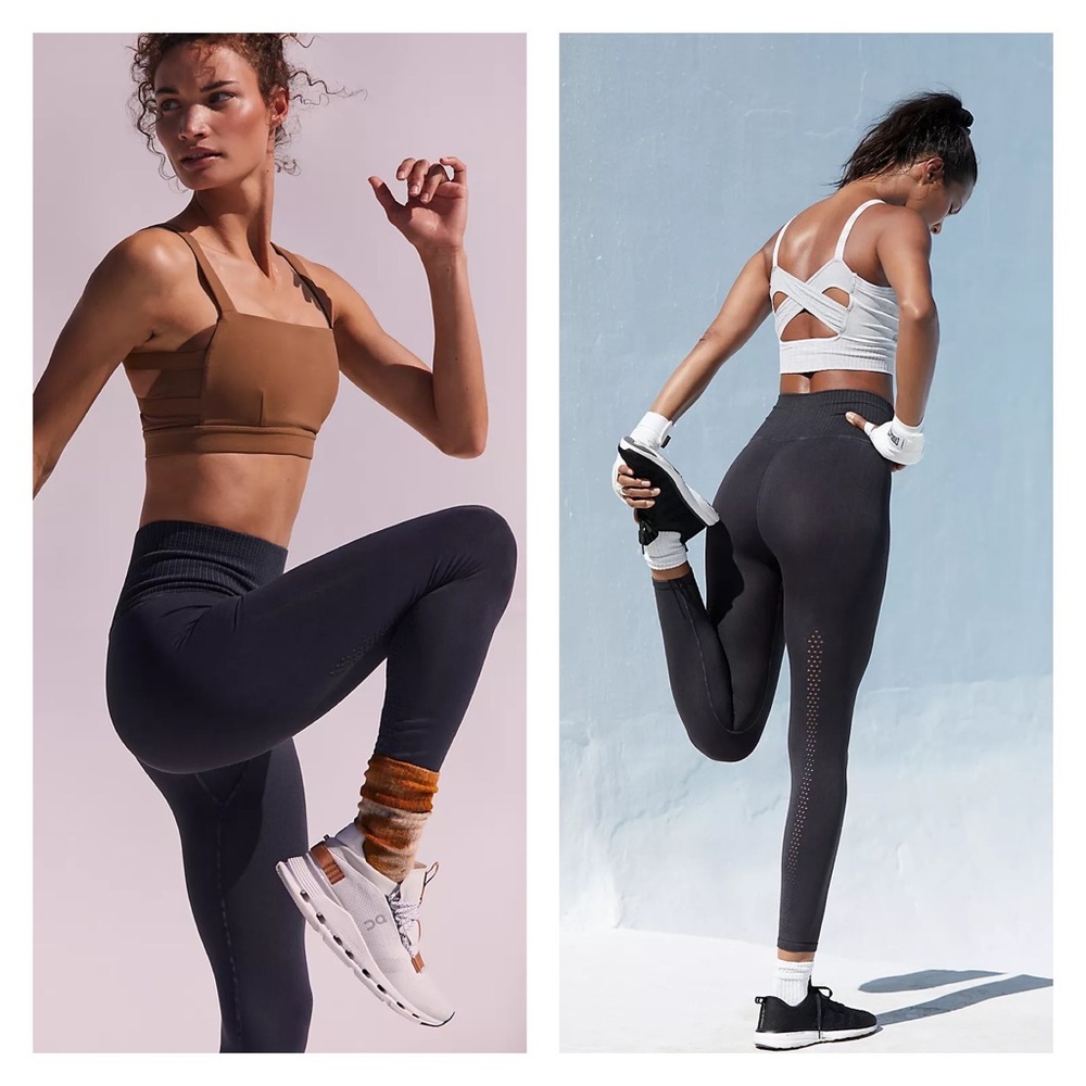 Free People Happiness Runs Crop Top And Good Karma High Rise Leggings Set - Picture 7 of 10